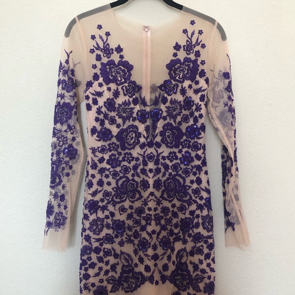 ✨✨ASOS Sheer Nude Purple Embroidered Dress✨✨ - Picture 2 of 7